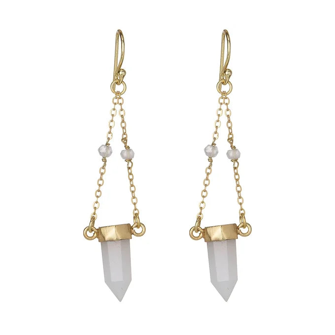 Brooke Chalcedony Spear Earrings