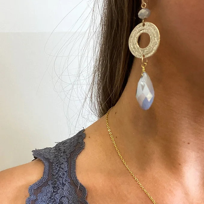 Grey Resin Drop Earrings