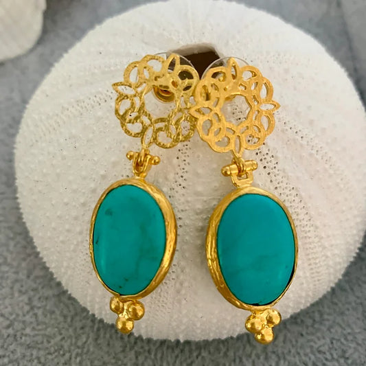 Turquoise Wreath  Earrings