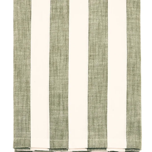 Olive Wide Stripe Tablecloth