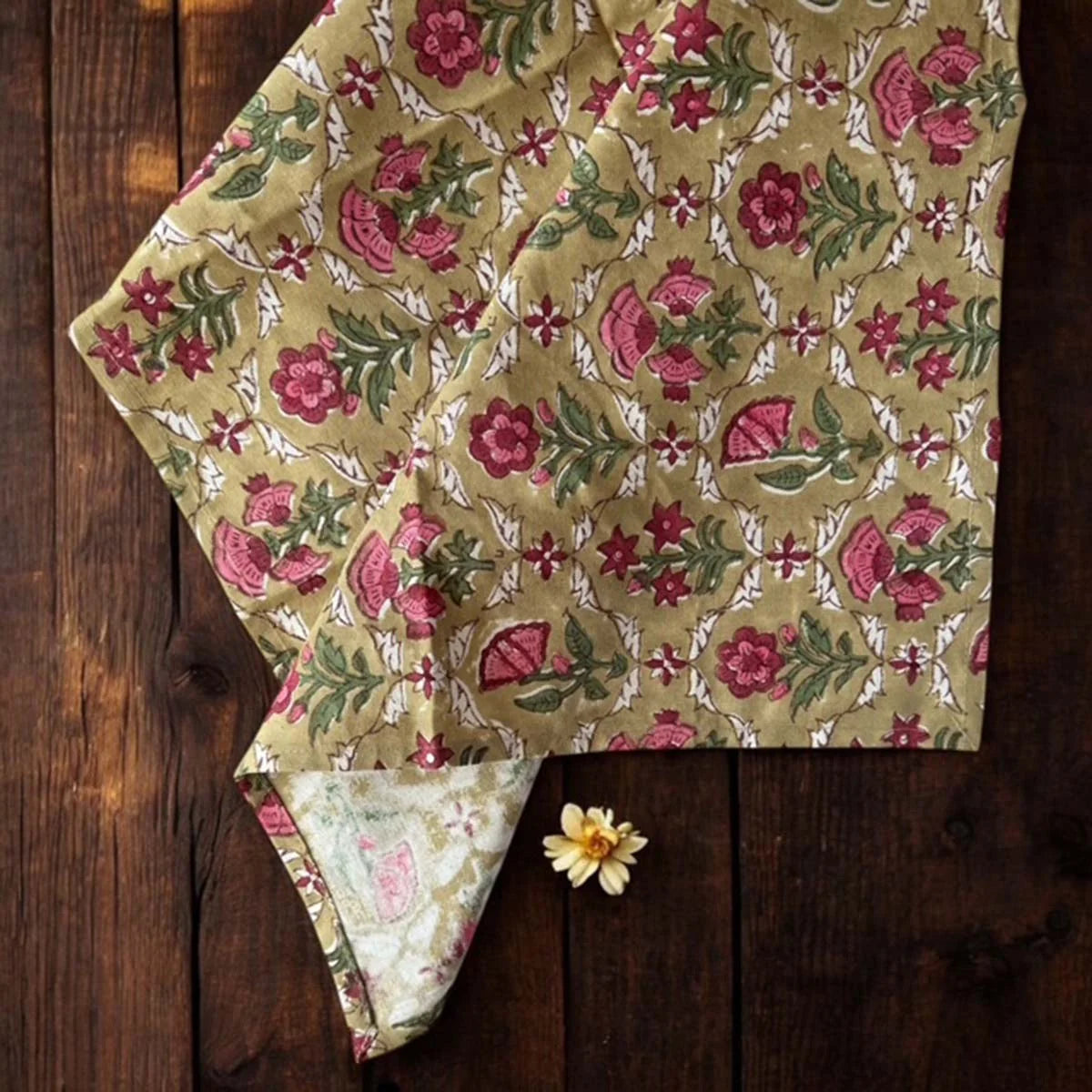 Autumn Blockprint Tablecloth & Napkins