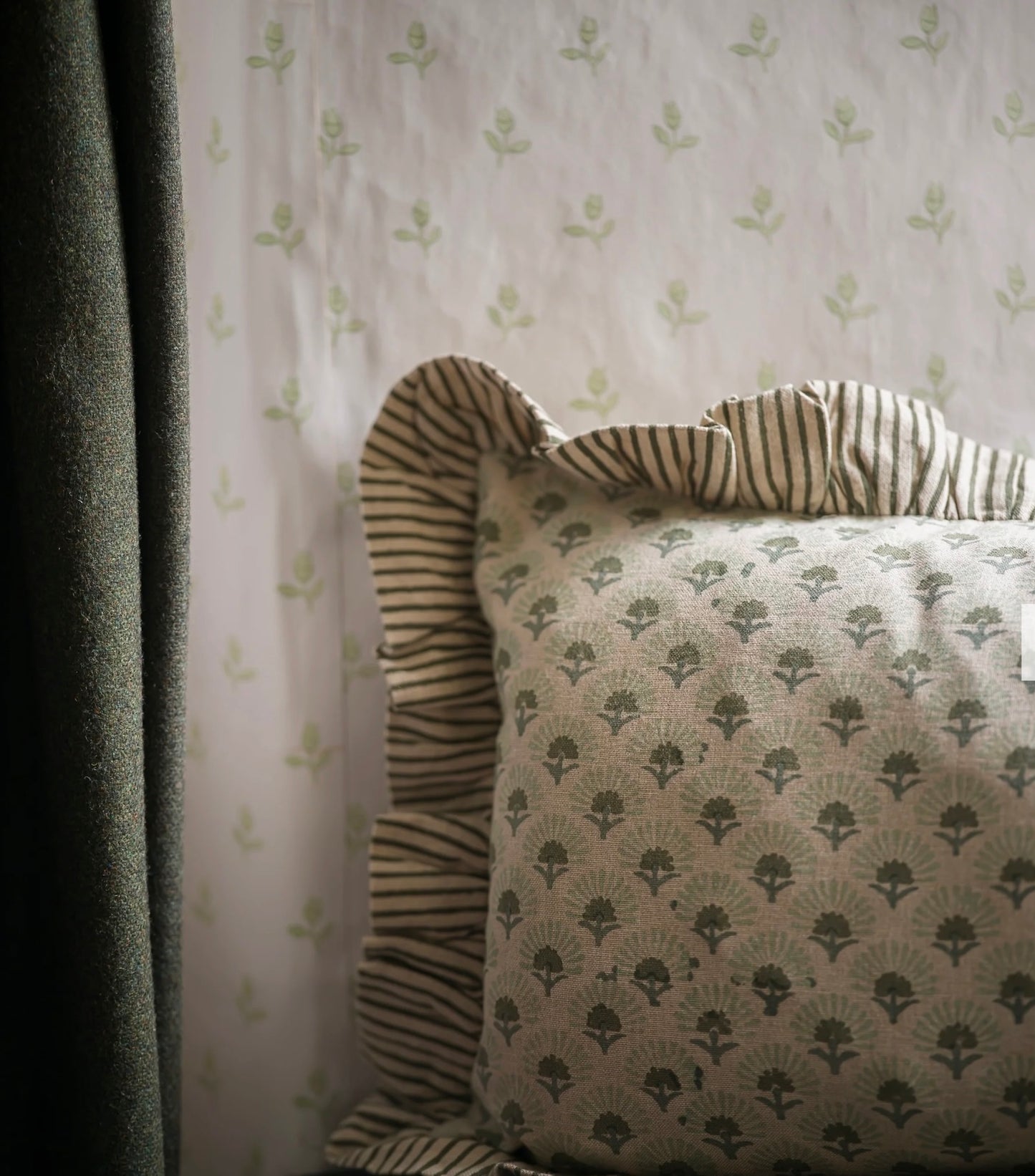 Forest Block Print Cushion