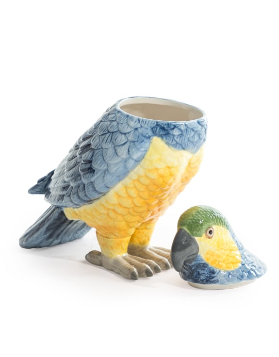 Stoneware Parrot Jar 2 Colours