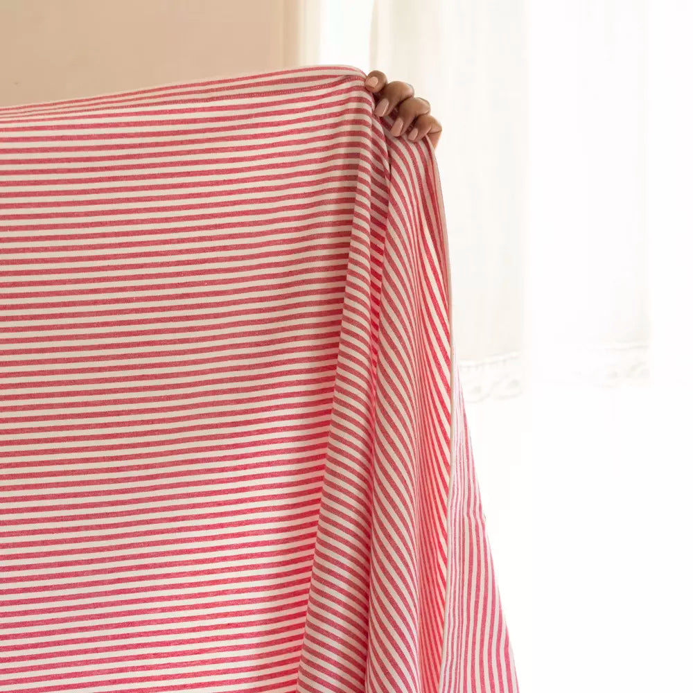 Pink Stripe Tablecloth & Napkins