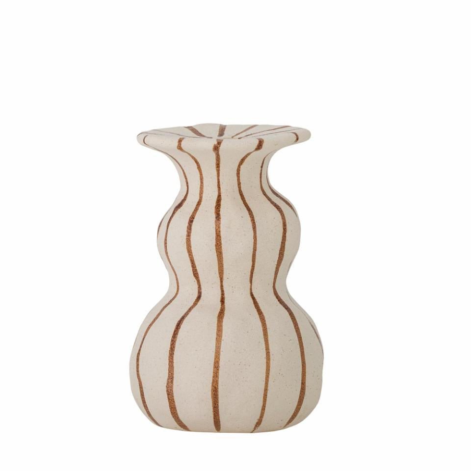 Brown Wave Stoneware Candleholder