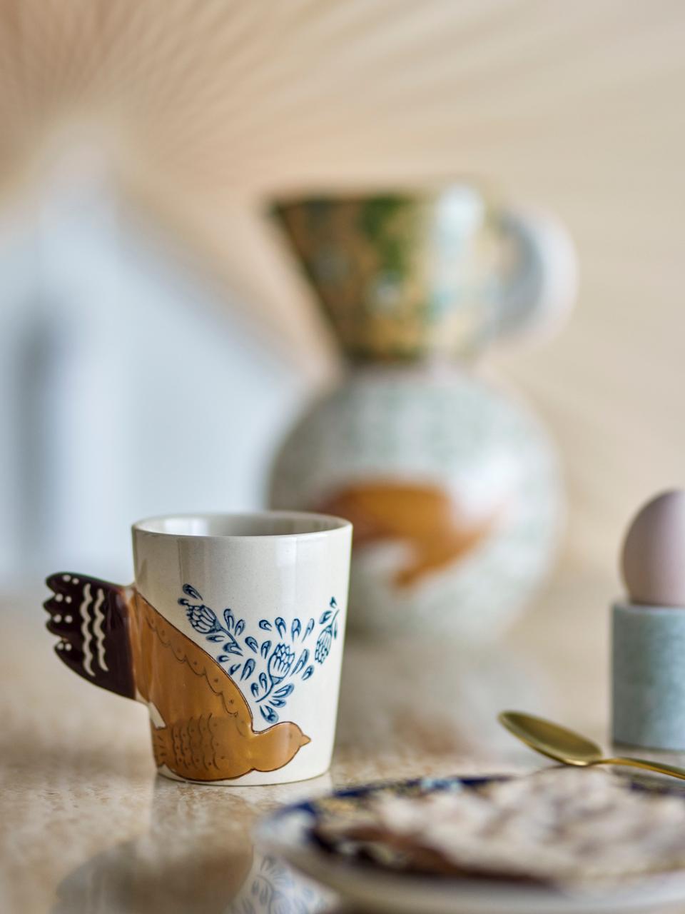 Stoneware Bird Cup 3 Colours