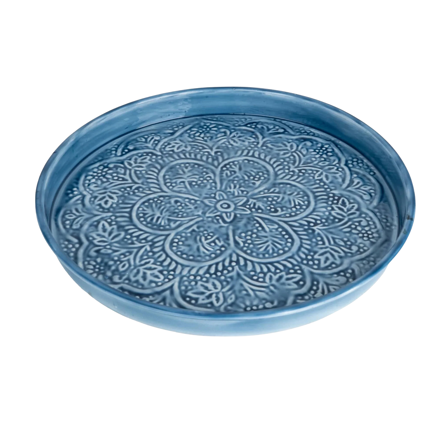 Ocean Blue Enamel Tray