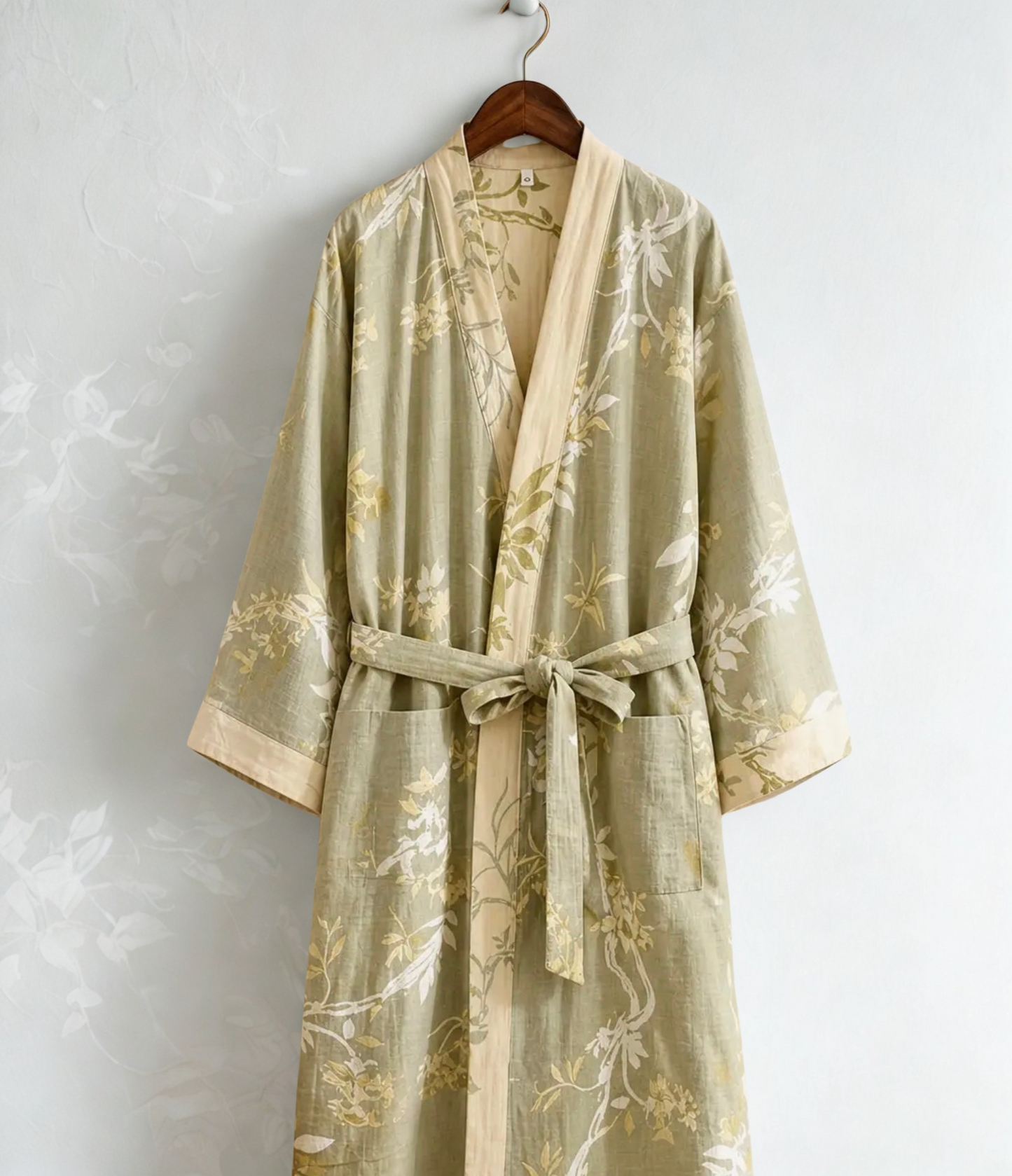 Green Organic Cotton Gauze Robe