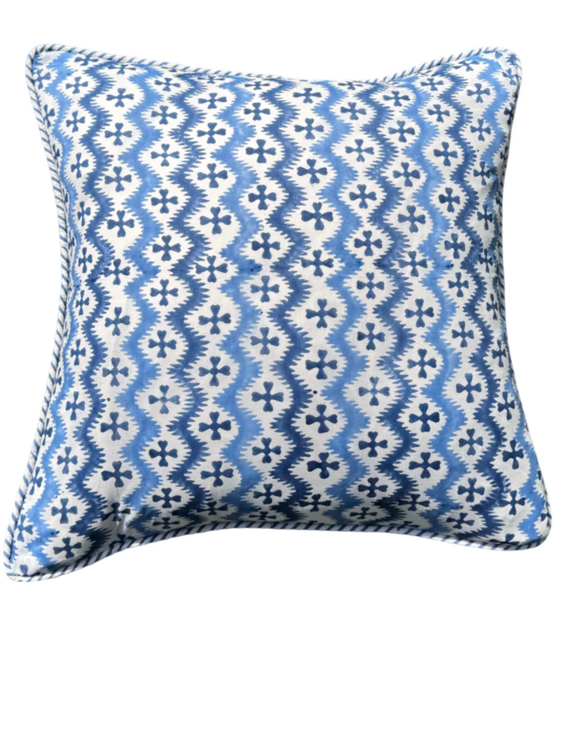 Summer Blue Zigzag Cushion