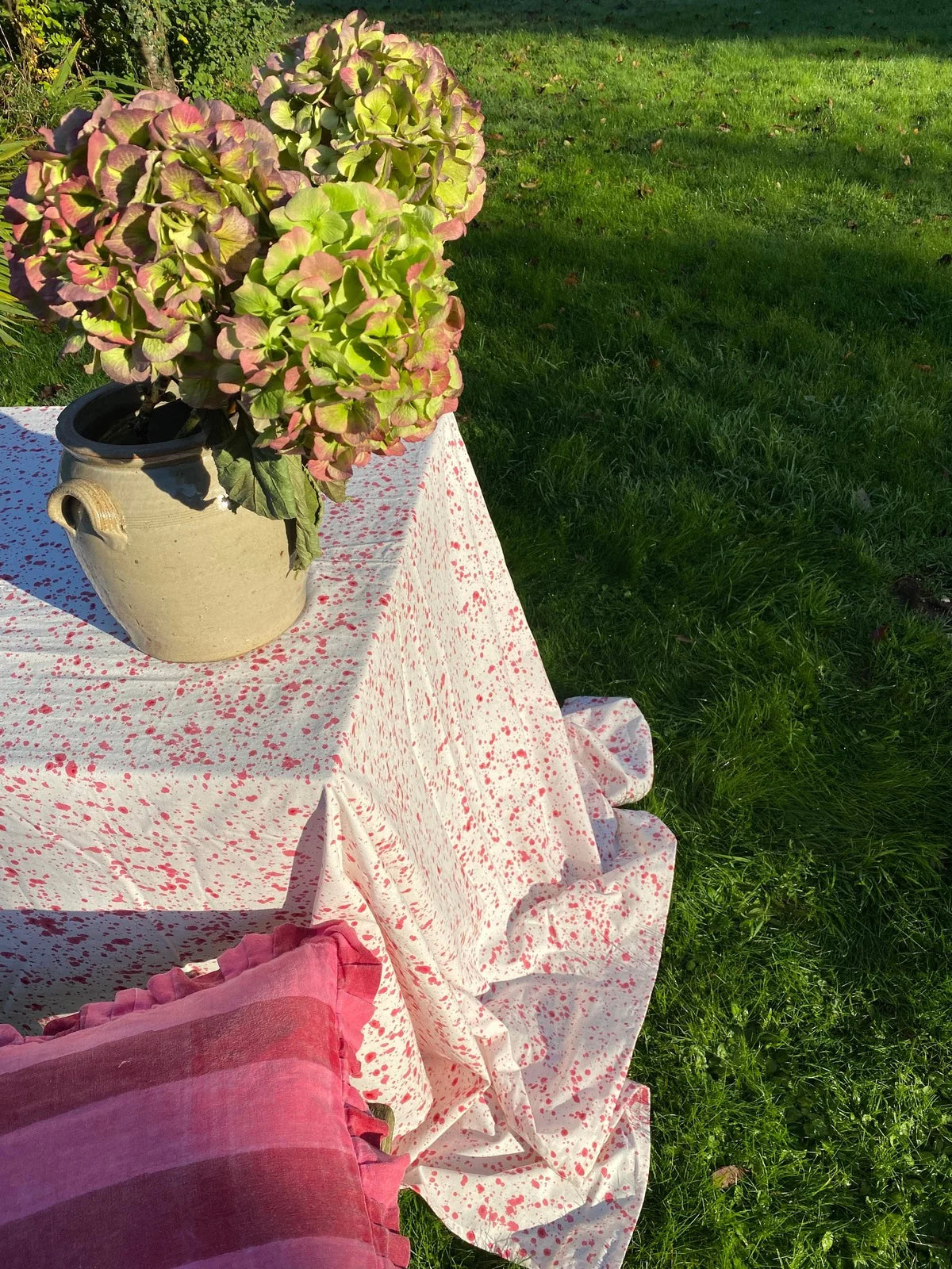 Pink Spatter Tablecloth