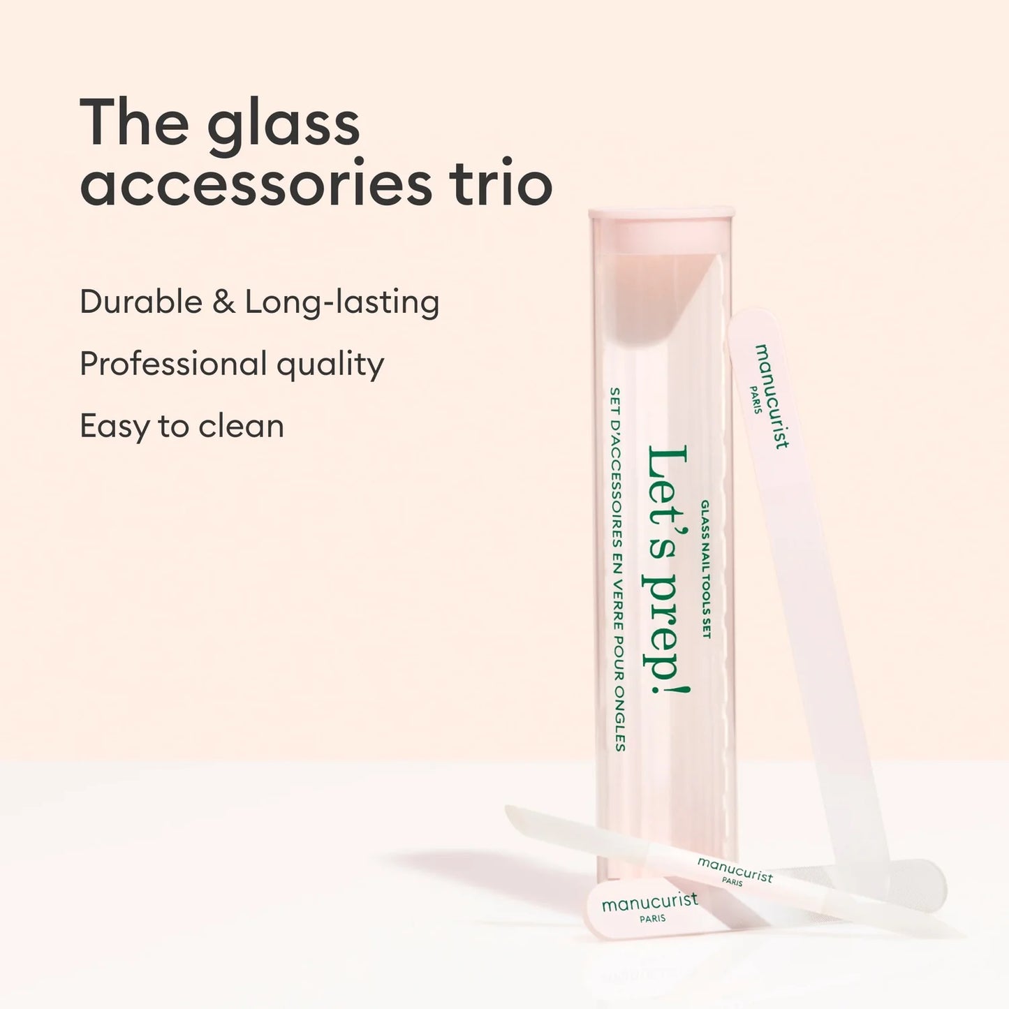 MANUCURIST Let’s Prep! Glass Nail Accessory Trio