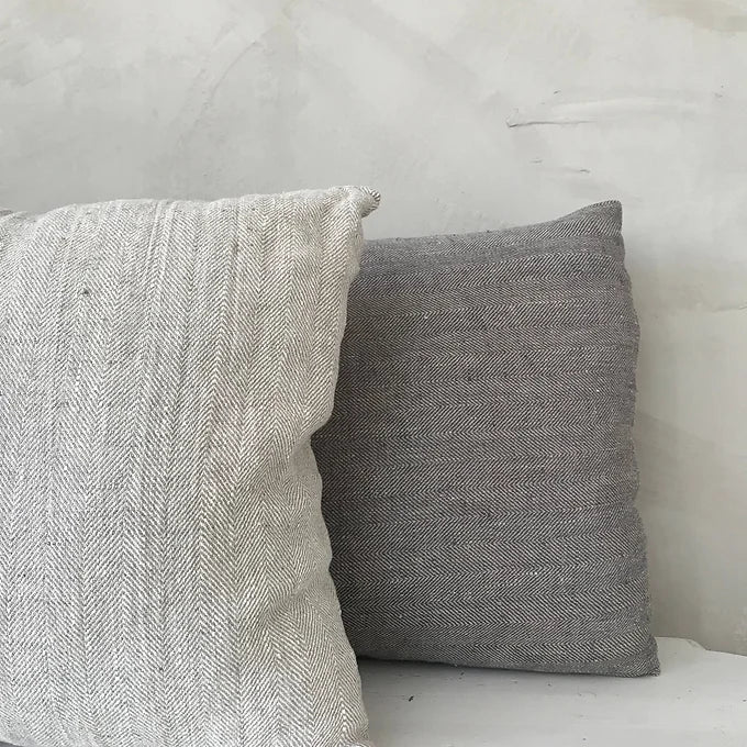 Natural Linen Herringbone Cushion 3 Sizes