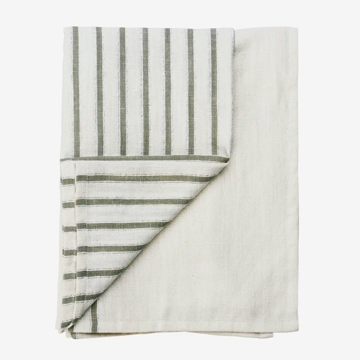 Sage Green Stripe Tablecloth & Napkins