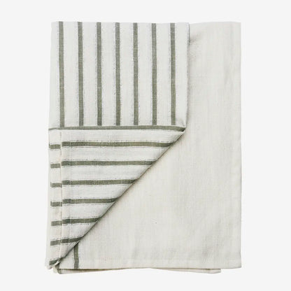 Sage Green Stripe Tablecloth & Napkins