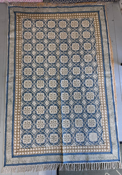 Blue Natural Printed Rug