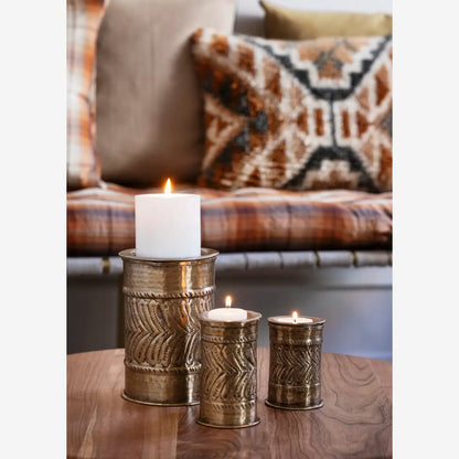Antique Brass Storage / Candle Holders