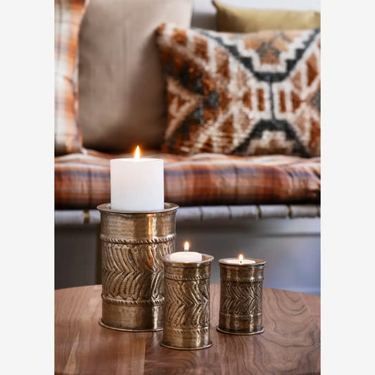 Antique Brass Storage / Candle Holders