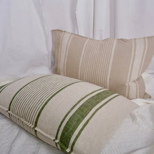 Pure Linen Stripe Cushion  3 Colours