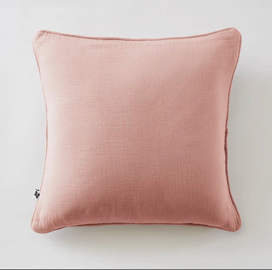 Muslin Peach Pink Cushion Cover