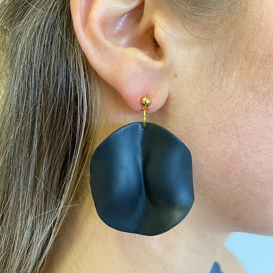 Black Handmade Organic Earrings