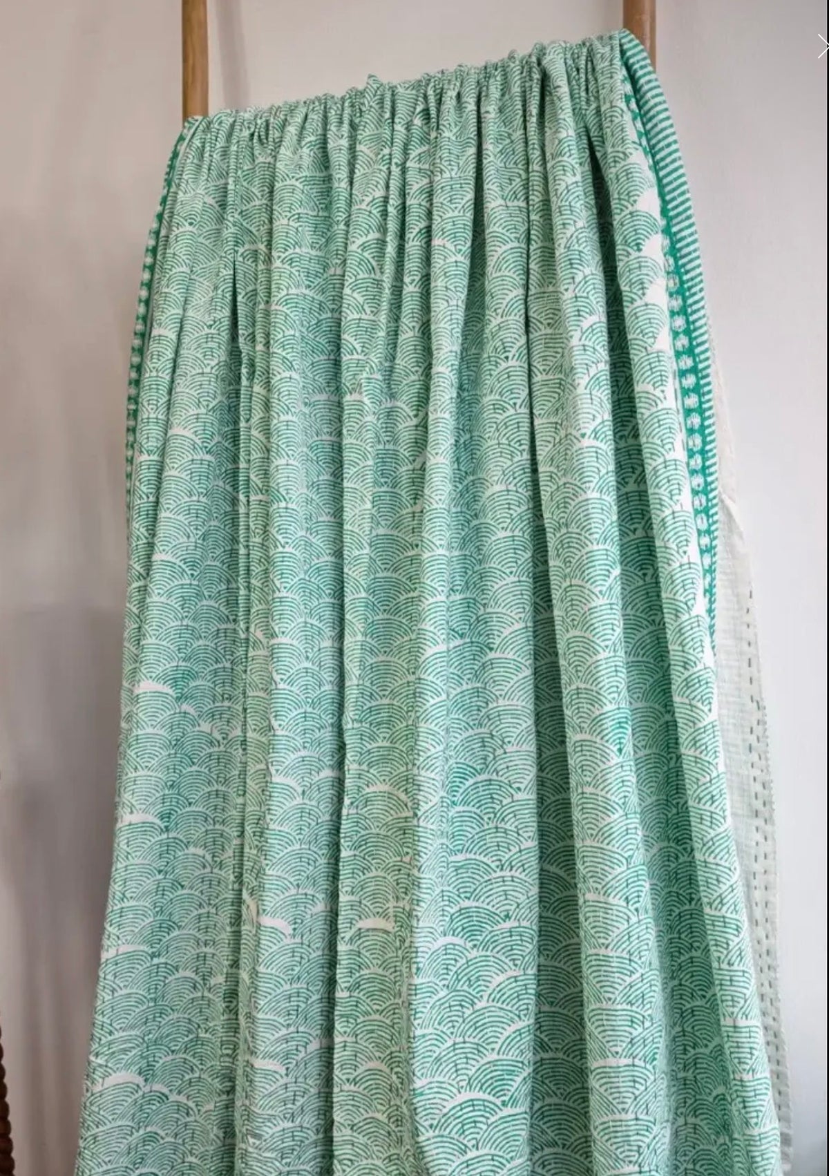 Turquoise Kantha Throw
