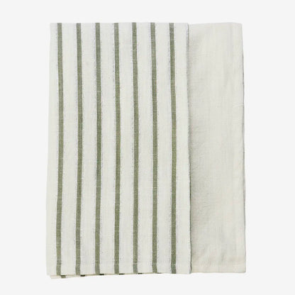 Sage Green Stripe Tablecloth & Napkins