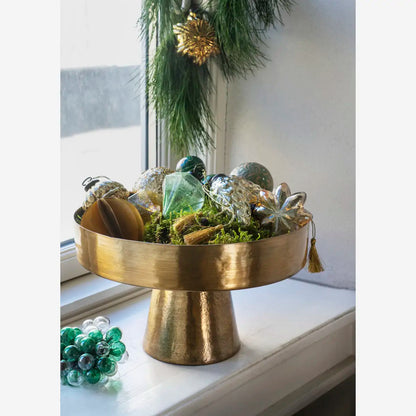 Antique Brass Pedestal Tray