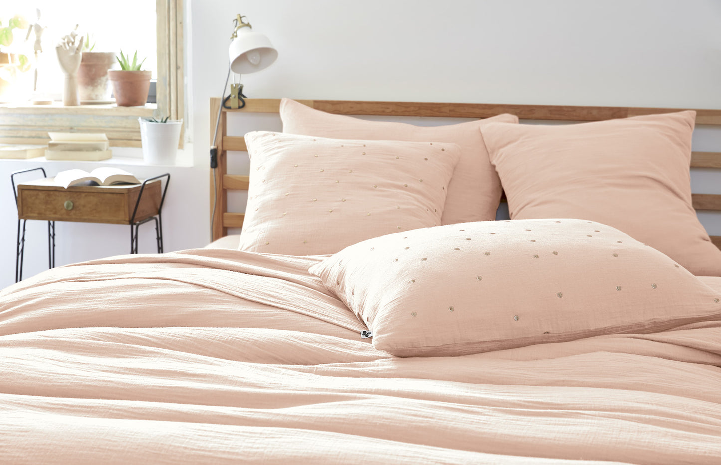 Gauze Nude Pink Pillow Cover