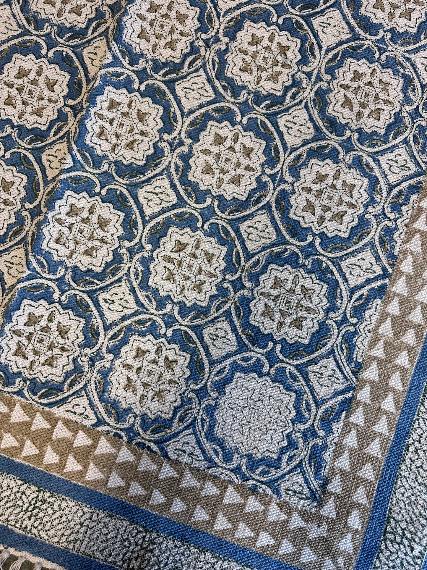 Blue Natural Printed Rug