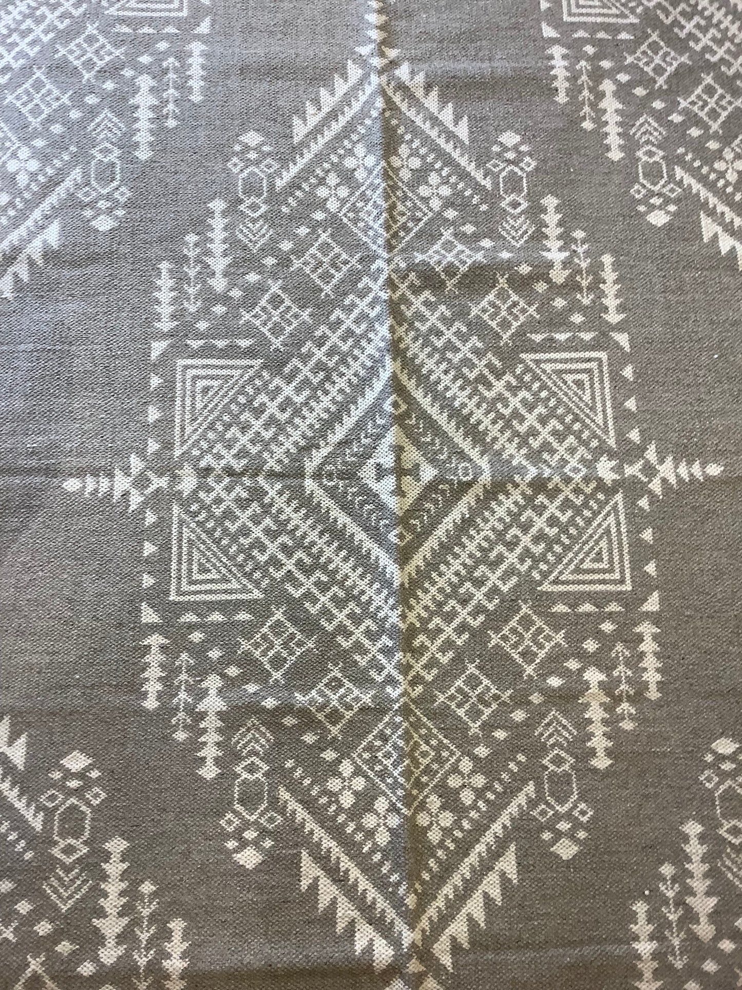 Grey Wool & Cotton Blend Rug