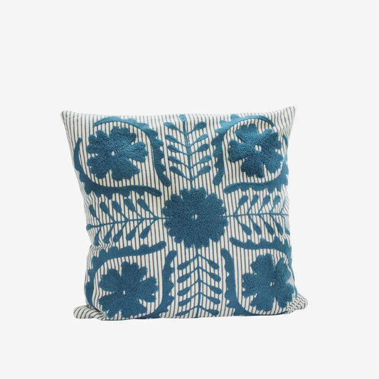 Blue Embroidered Suzani Cushion