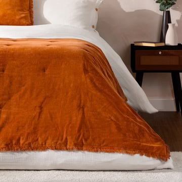 Orange Jaye Cotton Bedspread