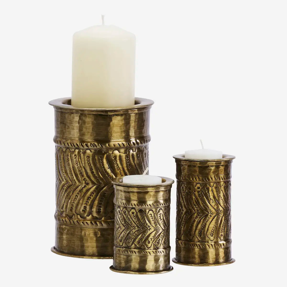 Antique Brass Storage / Candle Holders