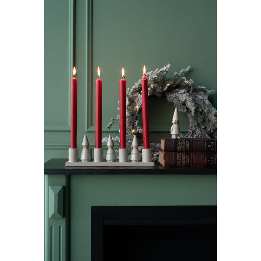 Christmas Stoneware Beige Tomte Candle Holder