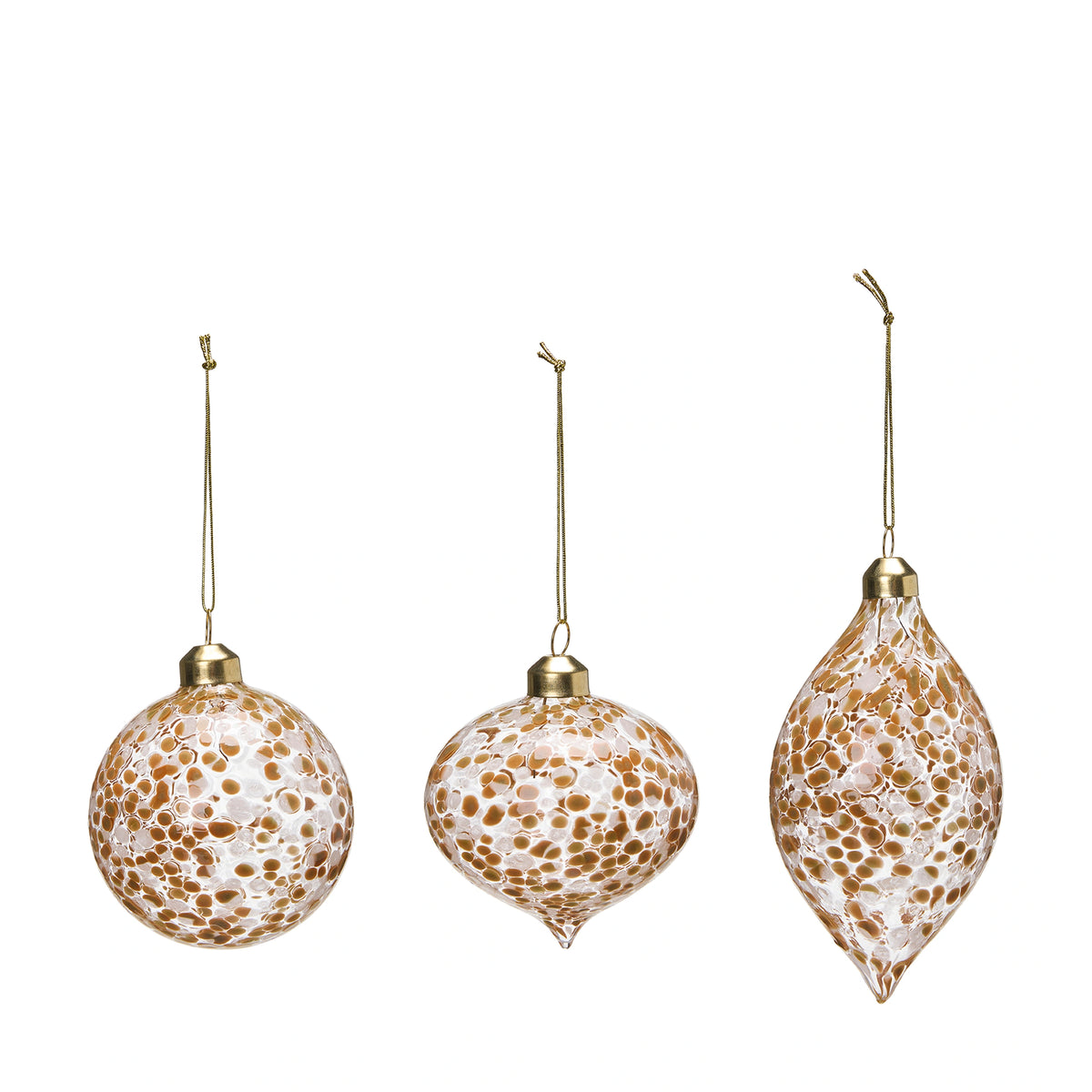 Christmas Brown Glass Baubles 3 Designs