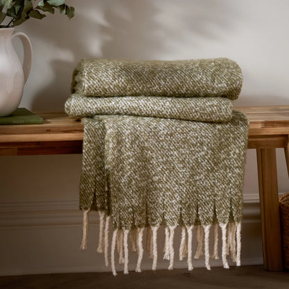 Isla Sage Fringed Blanket