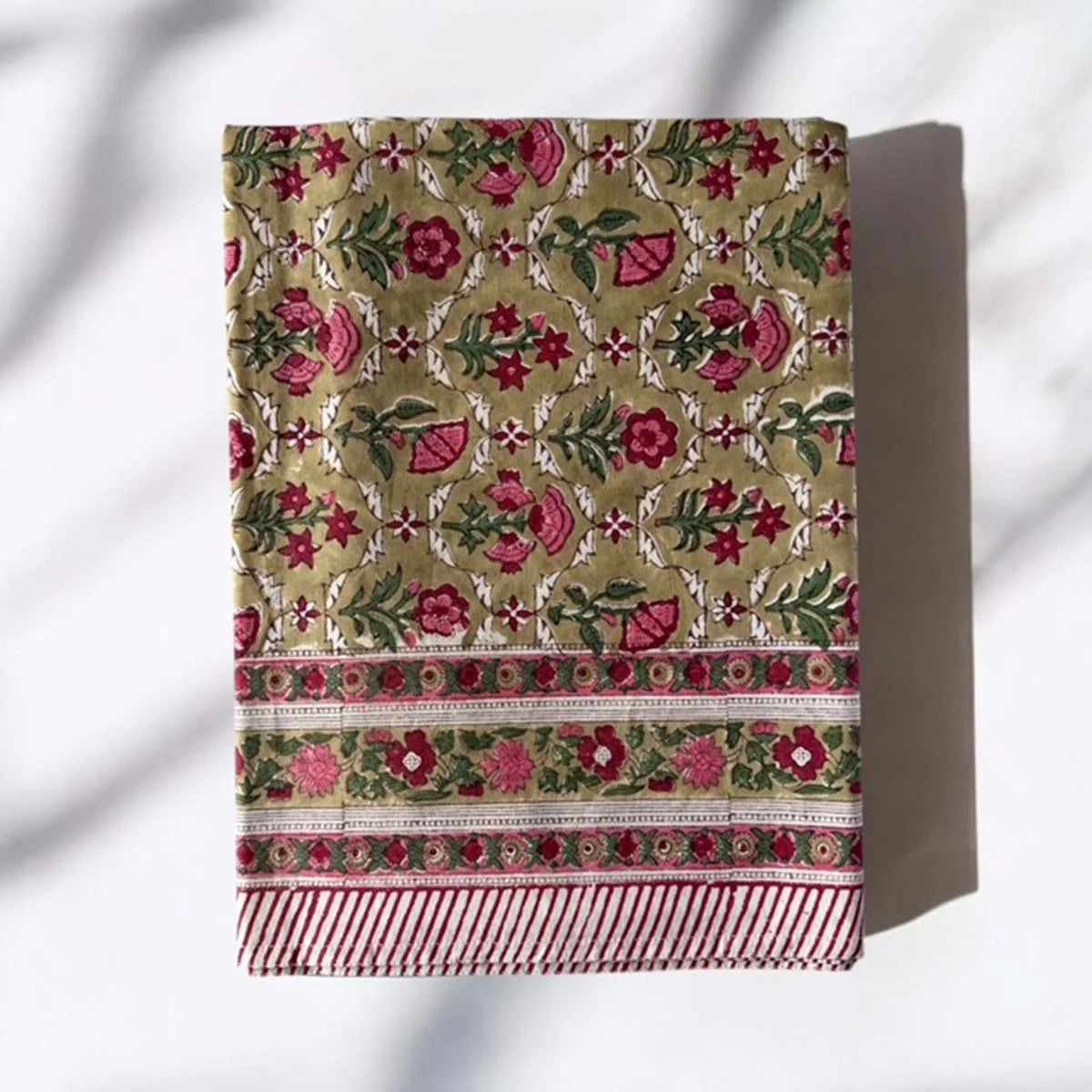 Autumn Blockprint Tablecloth & Napkins