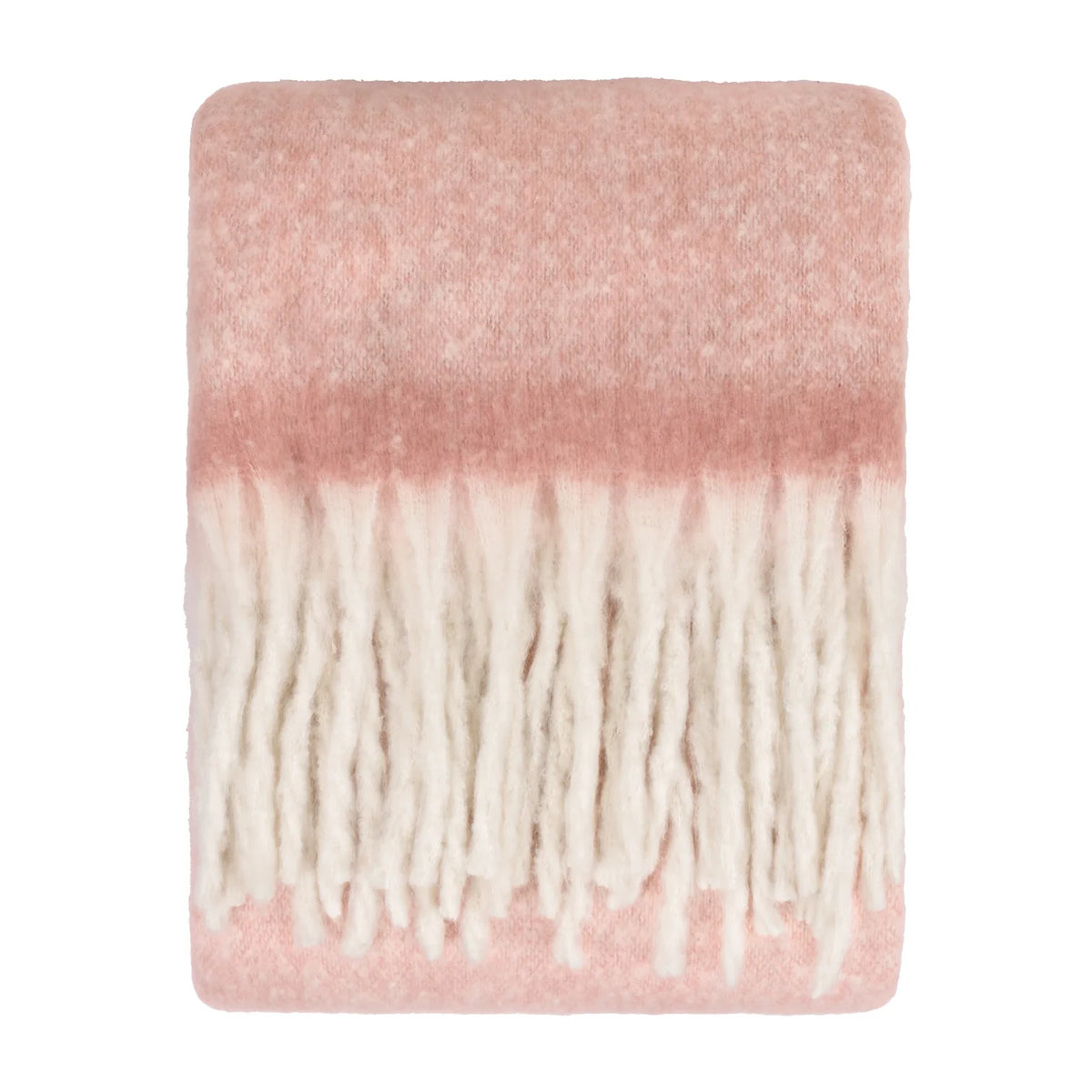 Soft Pink Fringed Blanket