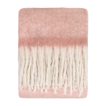 Soft Pink Fringed Blanket