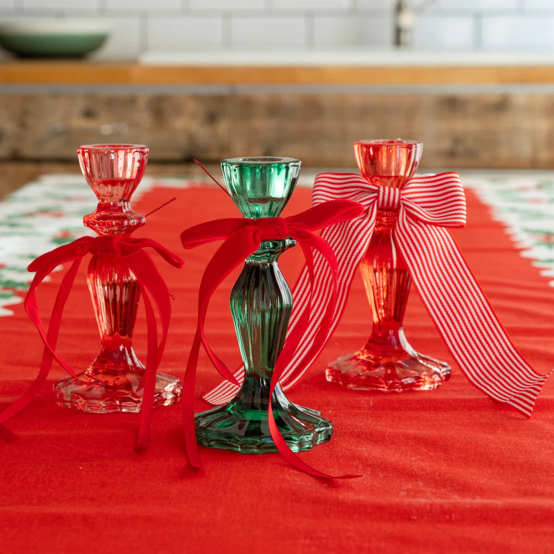 Christmas Red Stripe Bow