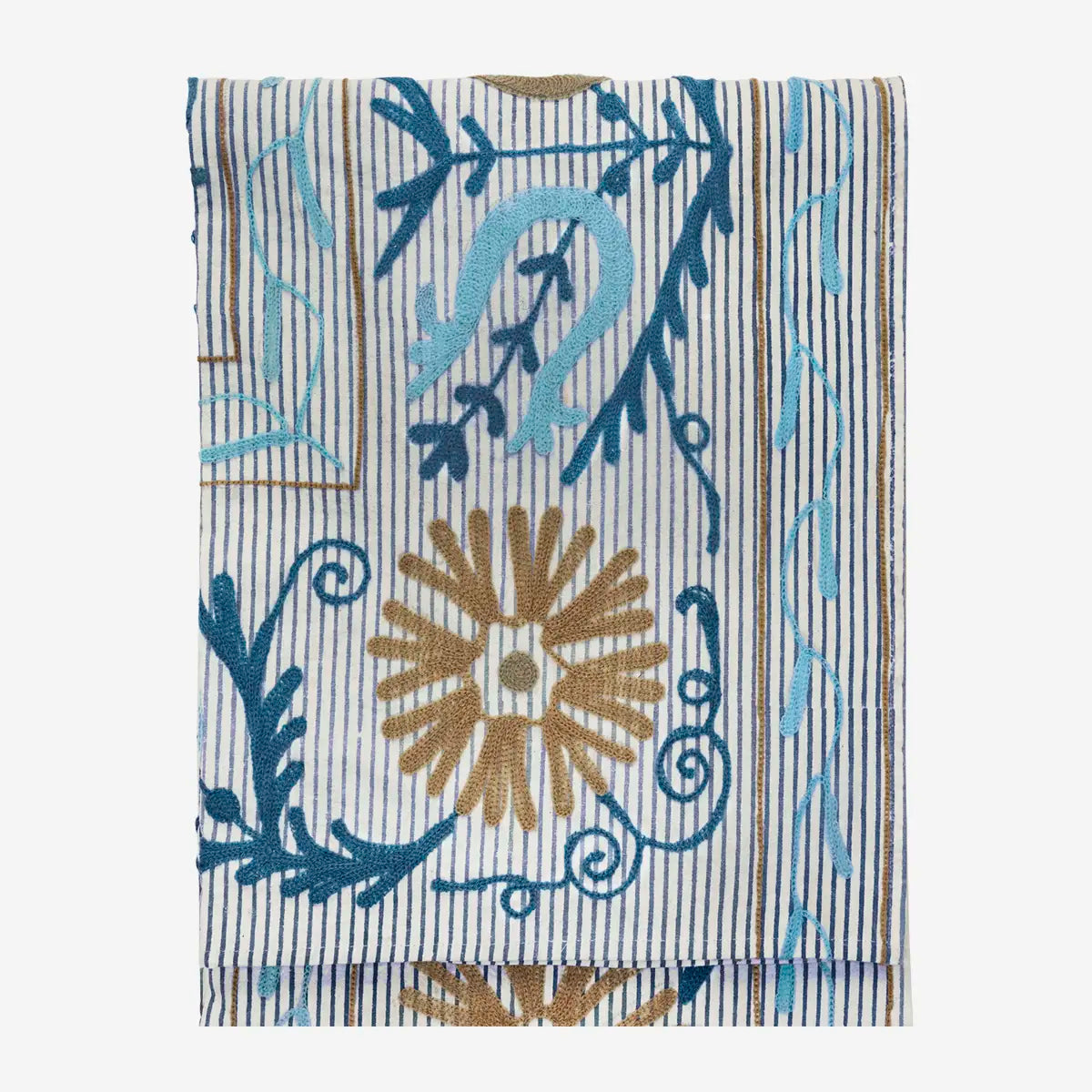 Blue Embroidered Suzani Throw