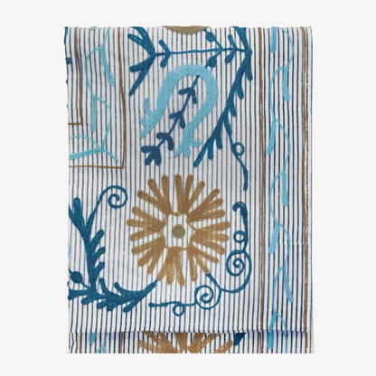 Blue Embroidered Suzani Throw