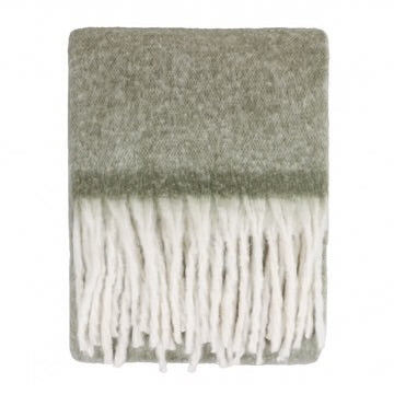 Soft Green Fringed Blanket
