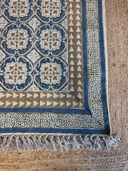 Blue Natural Printed Rug