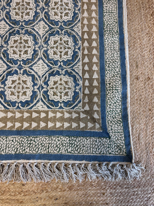 Blue Natural Printed Rug