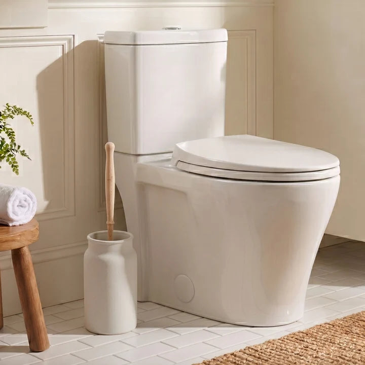 Enamel Toilet Brush Holder & Brush