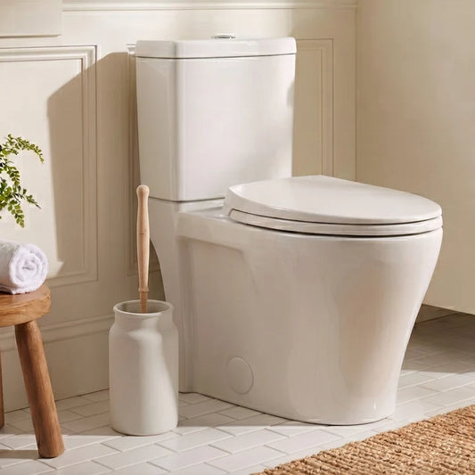 Enamel Toilet Brush Holder & Brush