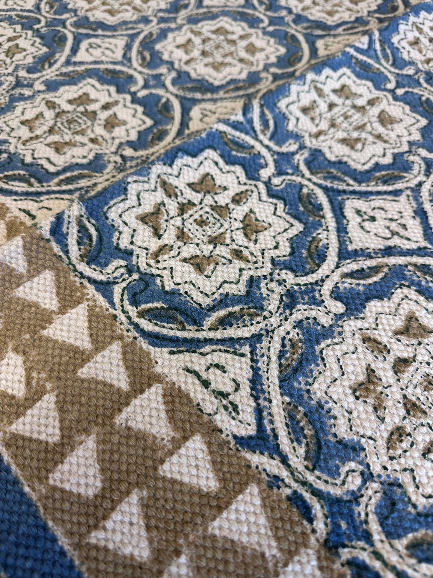 Blue Natural Printed Rug