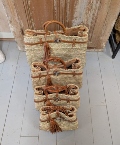 Pre-Order Palm Leaf & Leather Basket