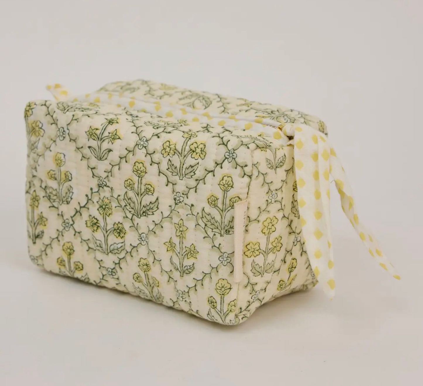 Lemon Floral Wash Bags